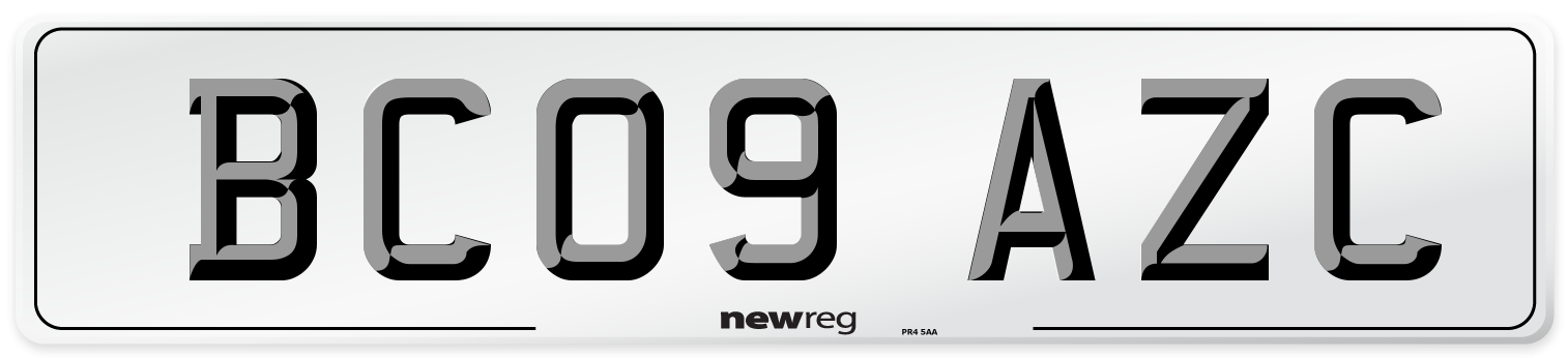 BC09 AZC Number Plate from New Reg
